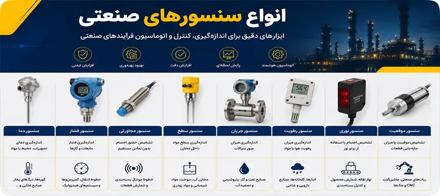 انواع سنسورهای صنعتی